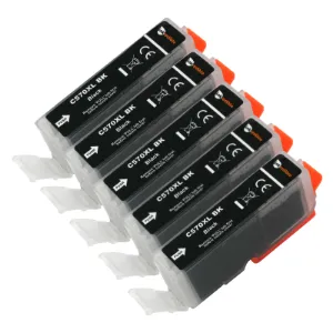 Compatible Canon PGI-570XL High-Yield Black Ink Cartridge 5-Pack – Crisp, Bold Text & High-Quality Prints